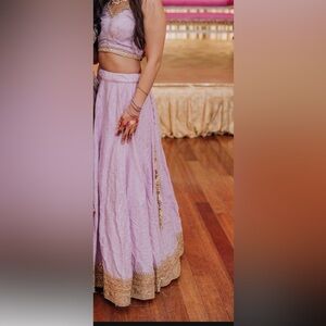 Lavender Lehenga with Gold Accents